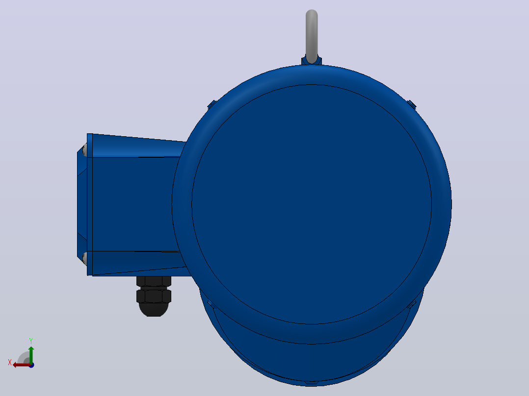 RXF67法兰轴伸式安装斜齿轮减速机RX67-Y2.2-4P-100-M1-0°-Φ160后视图
