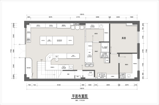 平米面包烘焙平面布置图_施工图缩略图