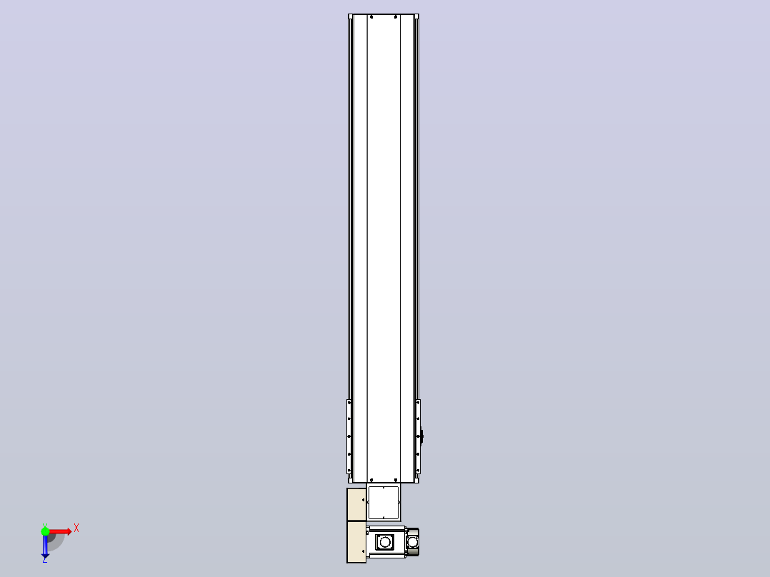 皮带直线轴半封闭可选导轨TPA-HNB-220D-176-L1050-ML-Y-P1K-N3俯视图