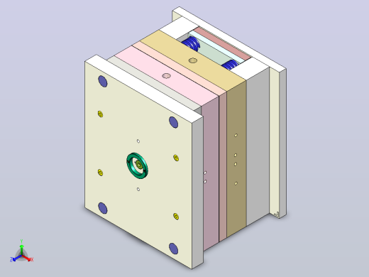 塑料桶盖注塑模 3D+CAD+说明书正等轴测缩略图