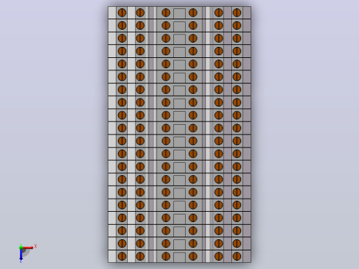 电箱接线三层端子排，安装方式铝导轨俯视缩略图