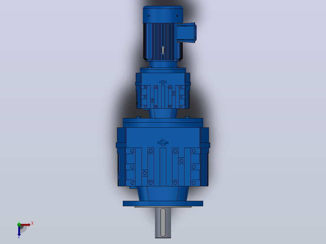 RF107R77法兰轴伸式组合型斜齿轮减速机RF107R77-Y0.55-4P-80-M1-0°-Φ350俯视图