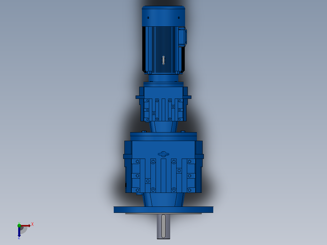 RF77R37法兰轴伸式组合型斜齿轮减速机RF77R37-Y0.18-4P-63-M1-0°-Φ300俯视图