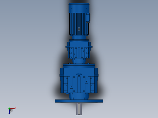 RF77R37法兰轴伸式组合型斜齿轮减速机RF77R37-Y0.18-4P-63-M1-0°-Φ300俯视缩略图