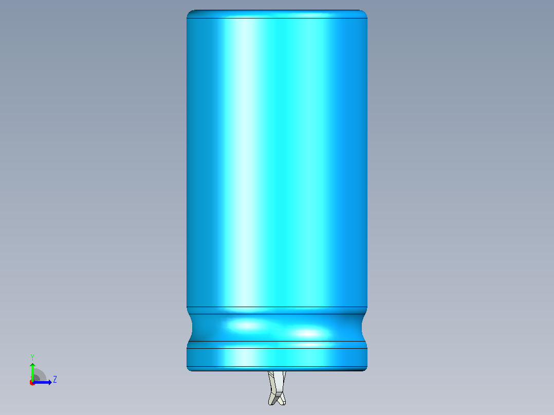 20 x 40蓝白底片电解电容器左视图