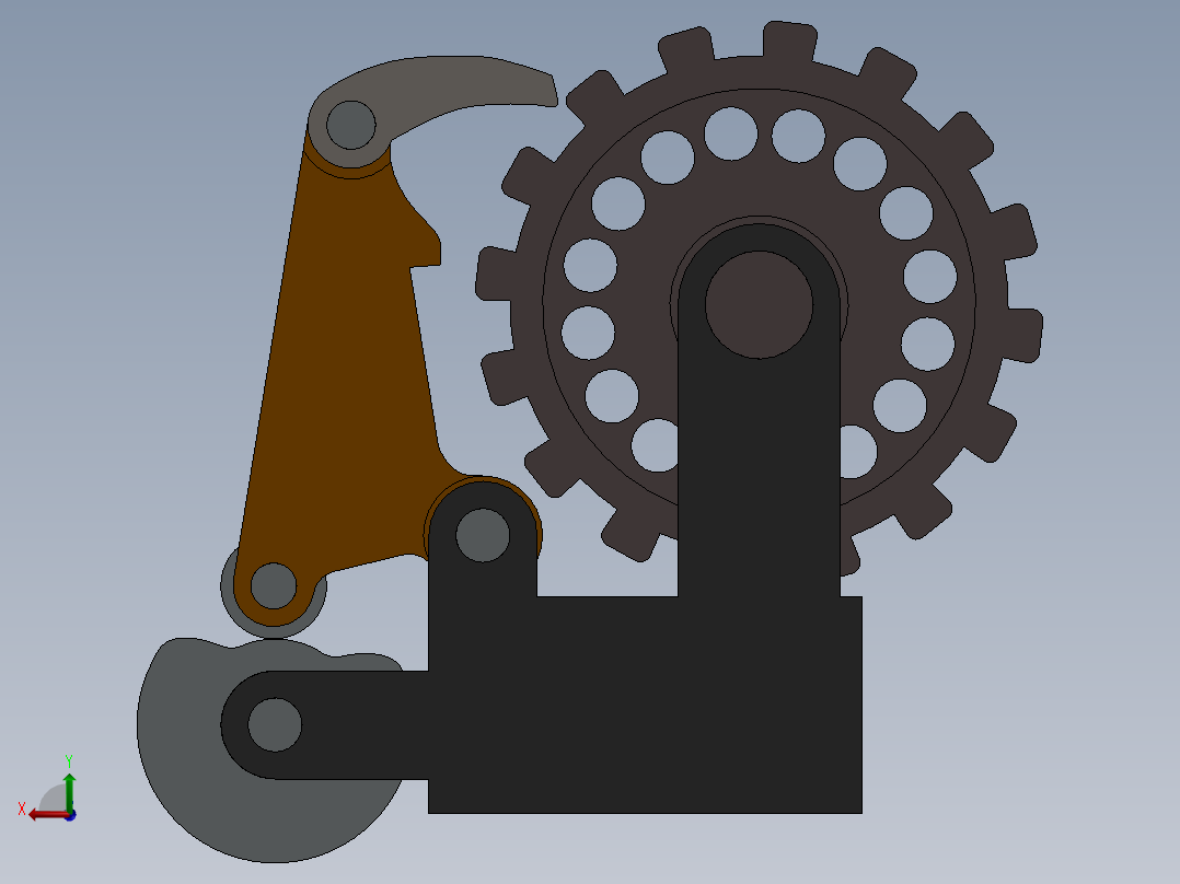 凸轮棘轮棘爪SW2013后视图