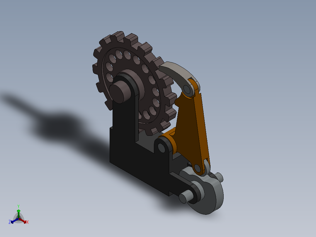 凸轮棘轮棘爪SW2013正等轴测图