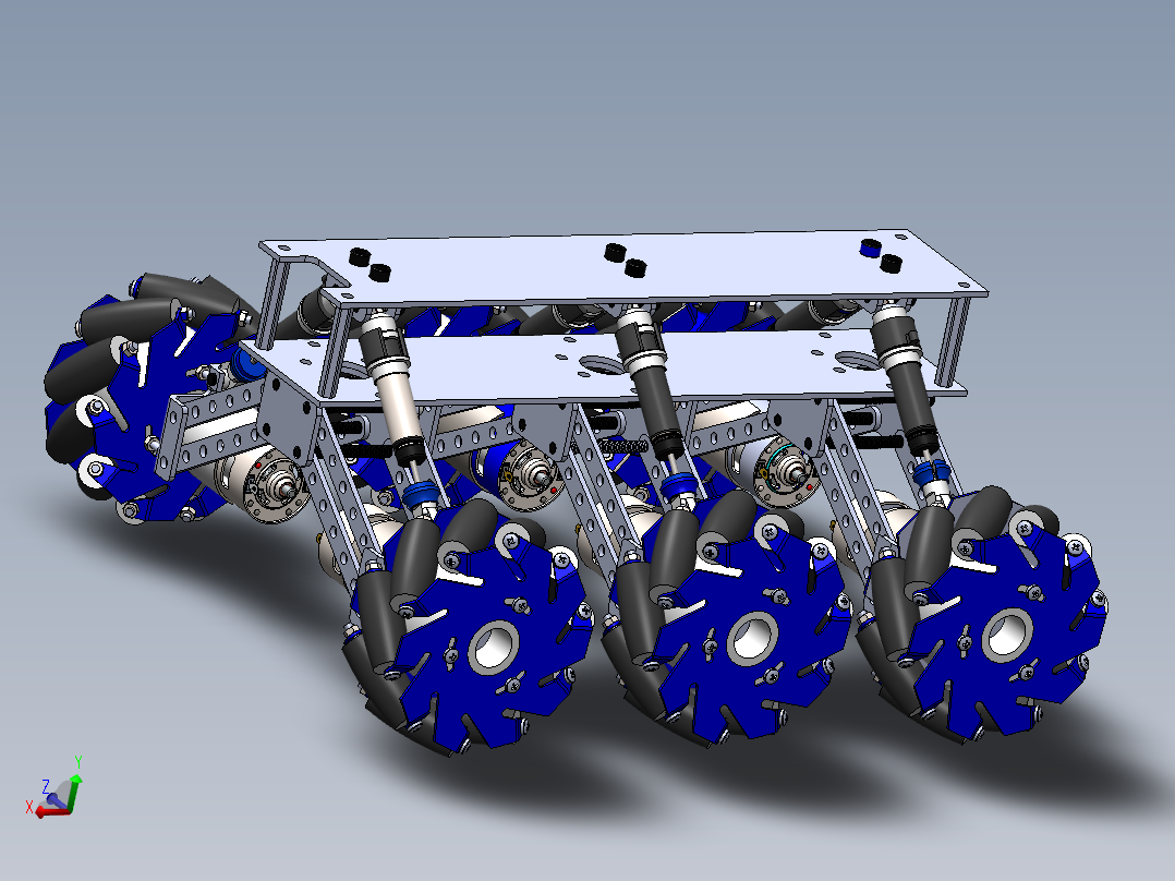 DIY Ardupilot全地形六轮麦克纳姆轮车3D模型图纸 Solidworks设计