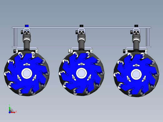 DIY Ardupilot全地形六轮麦克纳姆轮车3D模型图纸 Solidworks设计前视缩略图