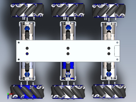 DIY Ardupilot全地形六轮麦克纳姆轮车3D模型图纸 Solidworks设计俯视缩略图