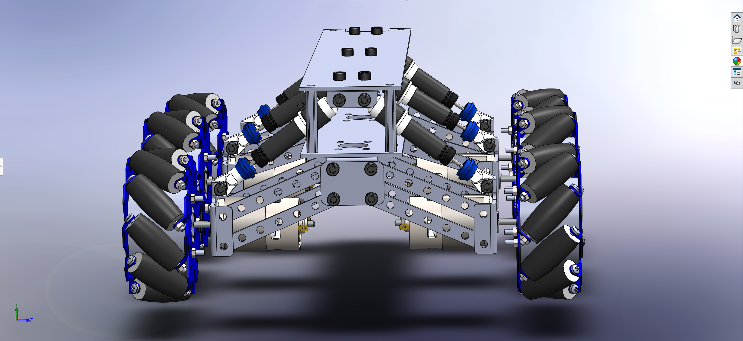 DIY Ardupilot全地形六轮麦克纳姆轮车3D模型图纸 Solidworks设计