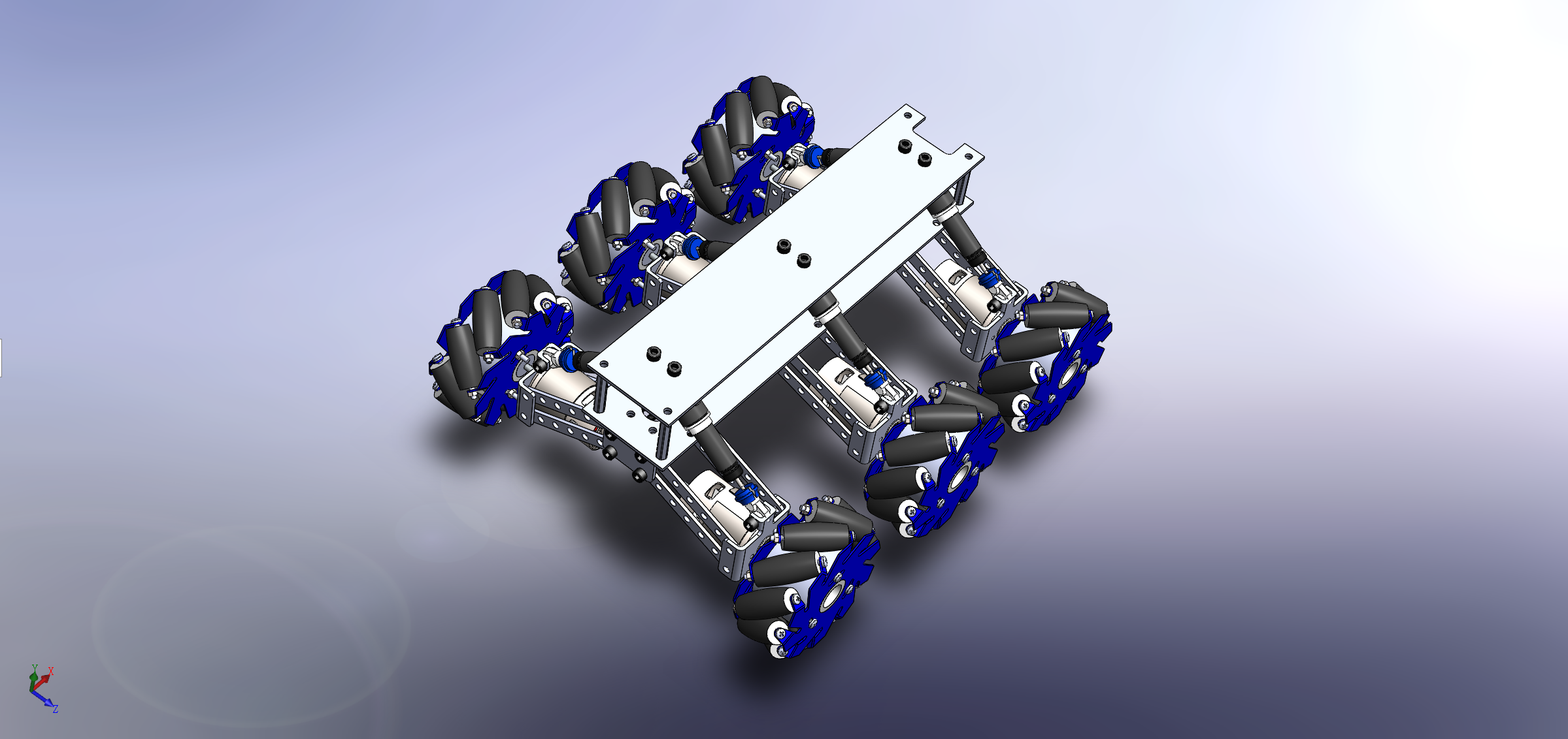 DIY Ardupilot全地形六轮麦克纳姆轮车3D模型图纸 Solidworks设计