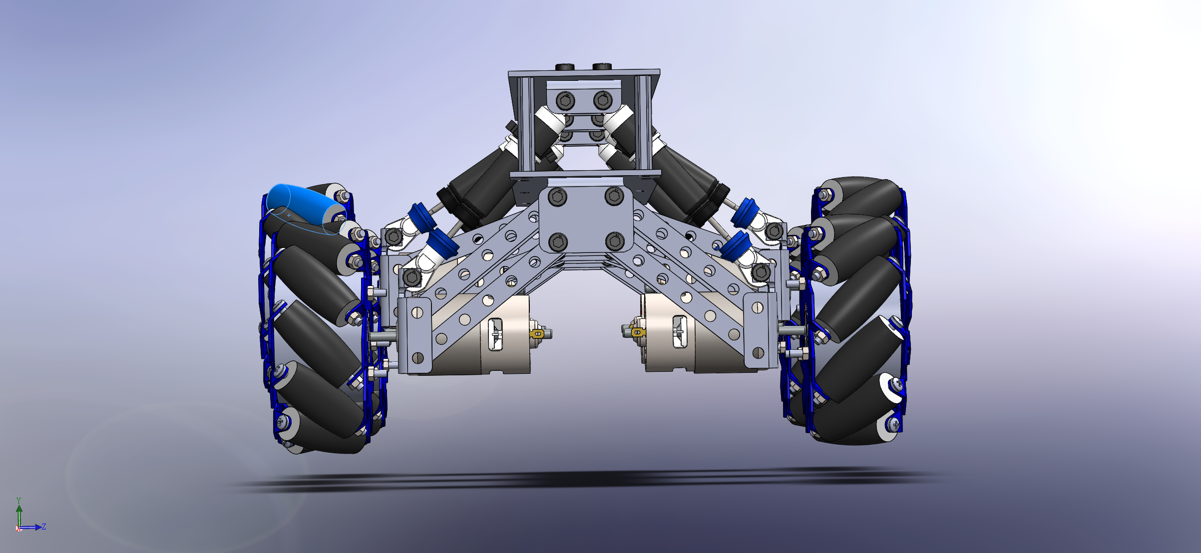 DIY Ardupilot全地形六轮麦克纳姆轮车3D模型图纸 Solidworks设计