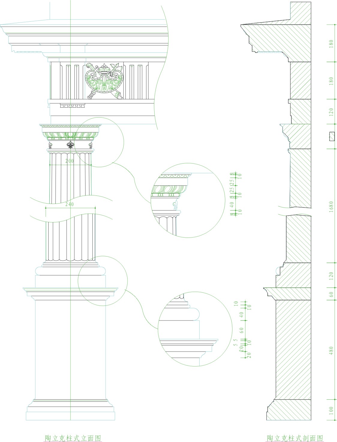 欧式古建筑构造CAD图纸图集