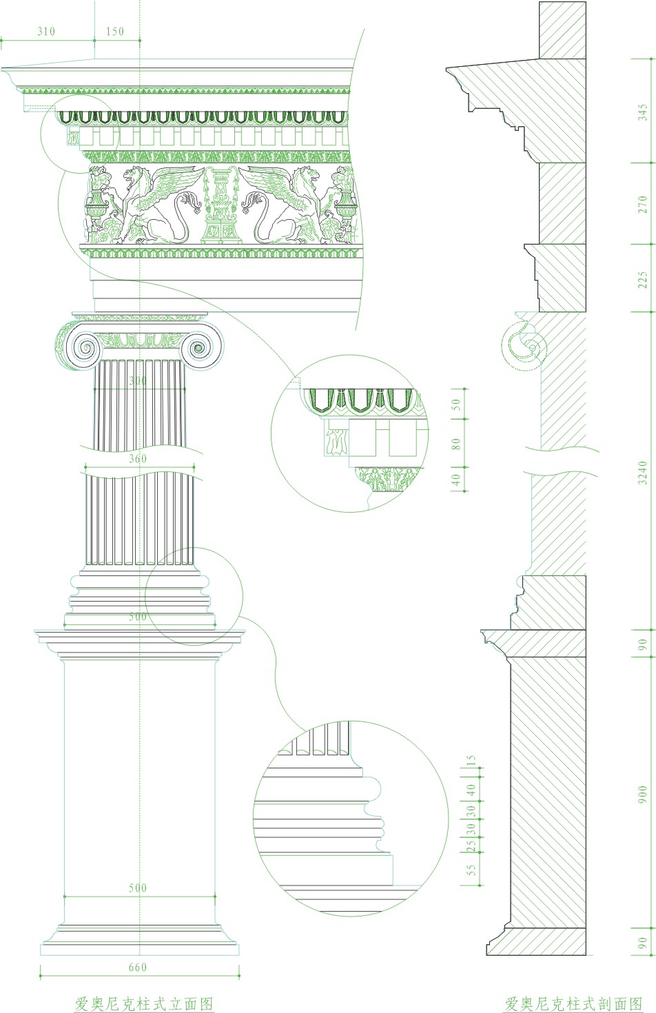 欧式古建筑构造CAD图纸图集