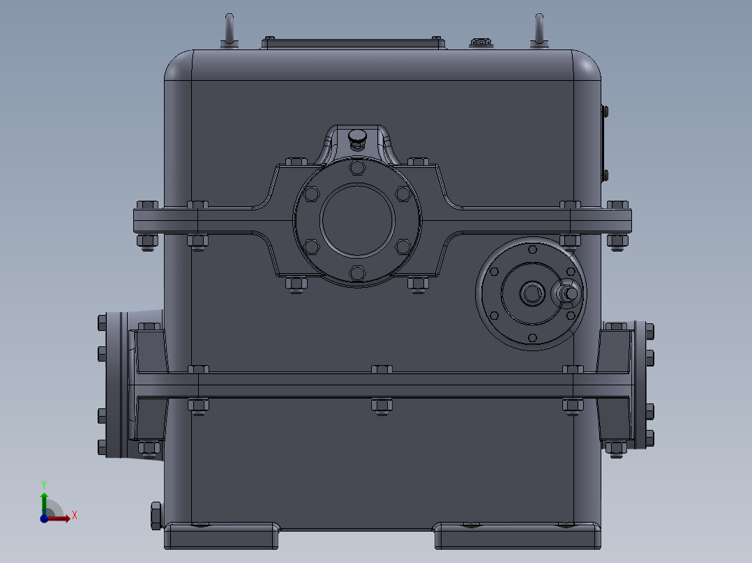 两级蜗轮蜗杆齿轮箱三维建模图纸 STEP格式 SOLIDWORKS设计