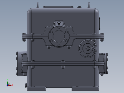 两级蜗轮蜗杆齿轮箱三维建模图纸 STEP格式 SOLIDWORKS设计