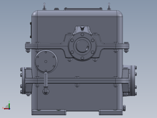 两级蜗轮蜗杆齿轮箱三维建模图纸 STEP格式 SOLIDWORKS设计后视缩略图