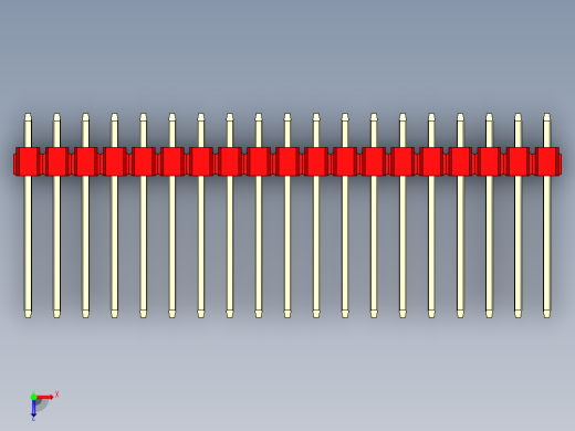 彩色公头100mil（2.54mm）系列-DS1021_red_2x19p_100mil_Type5_rev1.0俯视缩略图