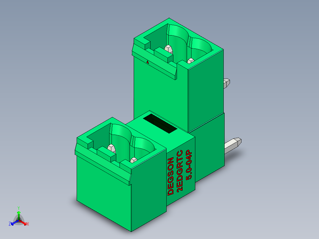 DEGSON 2EDG 系列 5.0mm 可插拔接线端子组-2EDGRTC-5.0-04P-14-00AH主视图