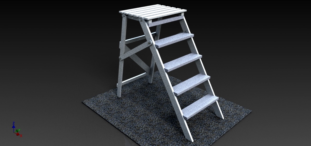 人字梯结构3D图纸 igs格式