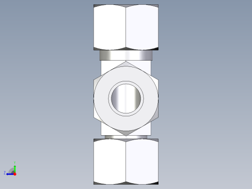 卡套式工业通用硬管接头EO_Swivel_nut_run_tee_EL12L71右视缩略图