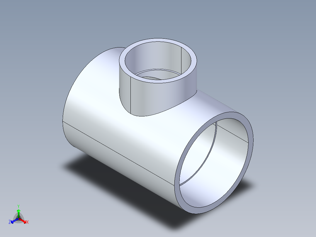 聚氯乙烯配件02-Sch80_ReducingTee_SxSxS_801-532_6in x 4in主视图