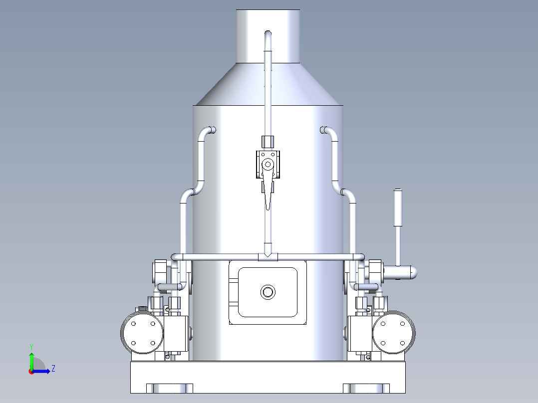 带离合器的 2x1 气缸蒸汽机操作绞车左视图