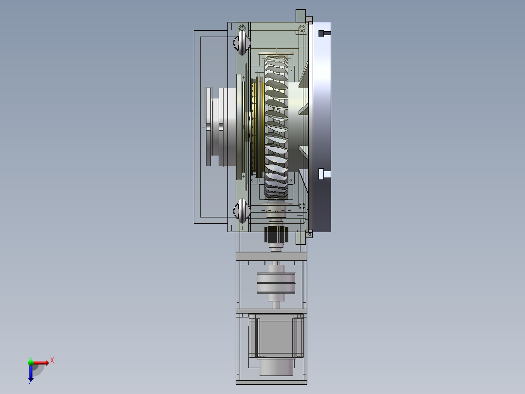 旋转台转台蜗轮蜗杆俯视图
