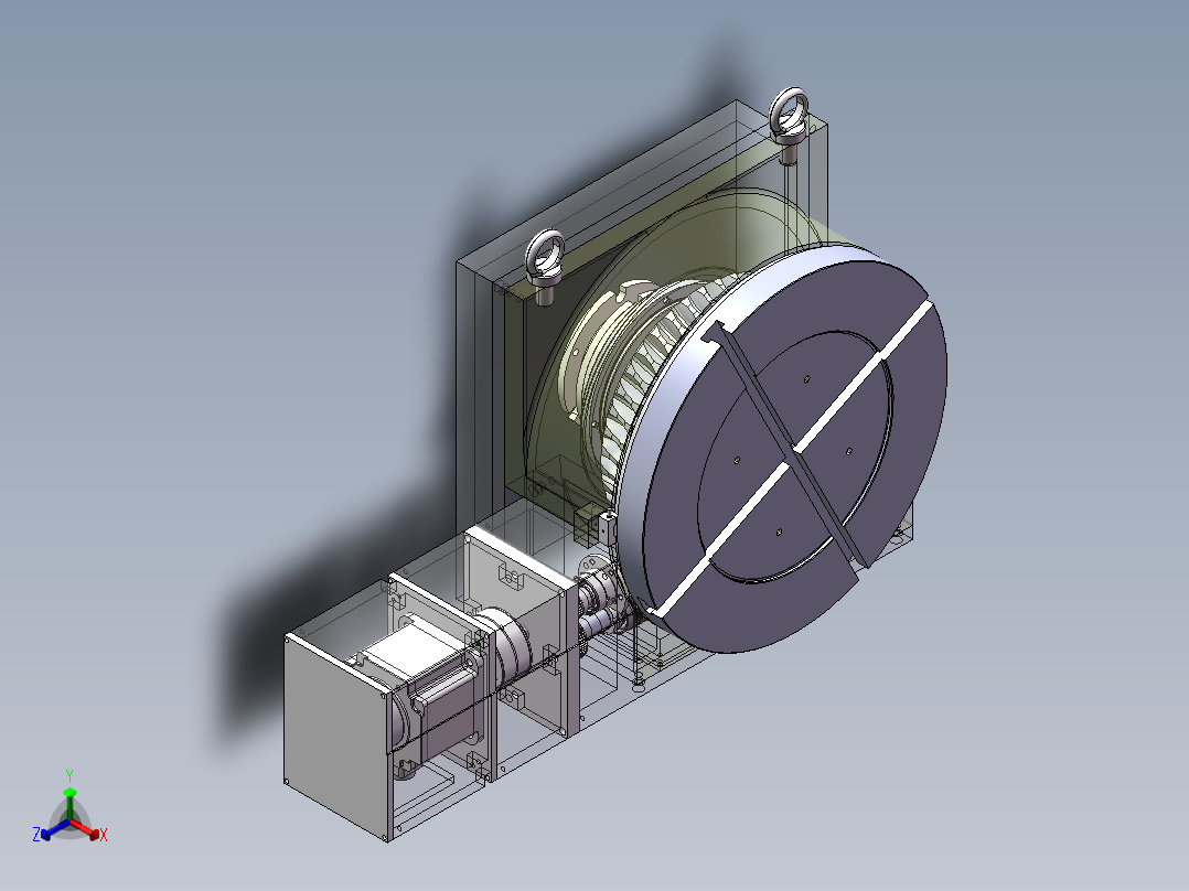 旋转台转台蜗轮蜗杆正等轴测图