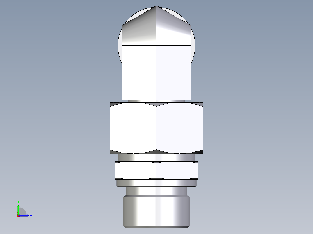 卡套式工业通用硬管接头EO_Assembled_adjustable_standpipe_elbow_EVW22LMOMD71左视图