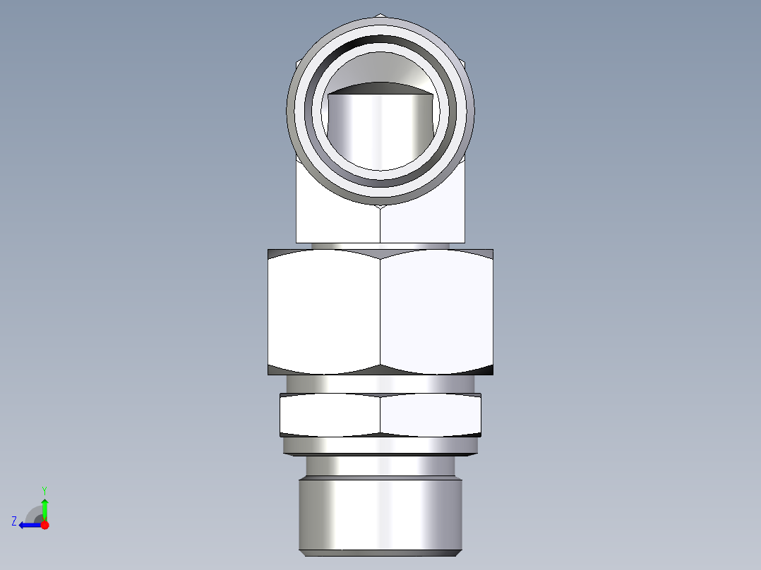 卡套式工业通用硬管接头EO_Assembled_adjustable_standpipe_elbow_EVW22LMOMD71右视图