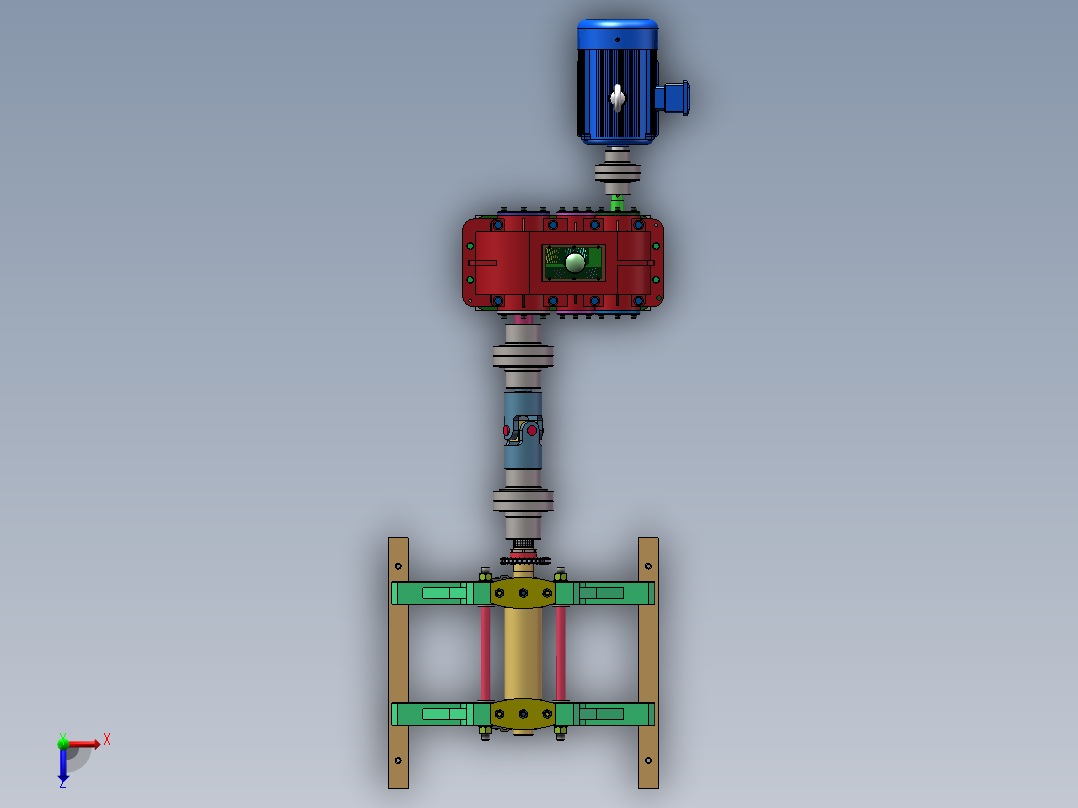 三辊轧制机SW三维图+CAD图纸==1447643==500俯视图