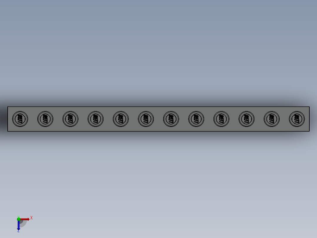 乐高机械组积木（横梁）-41950006 - 3895 Old Grey Technic Brick 1 x 12 with Holes俯视图