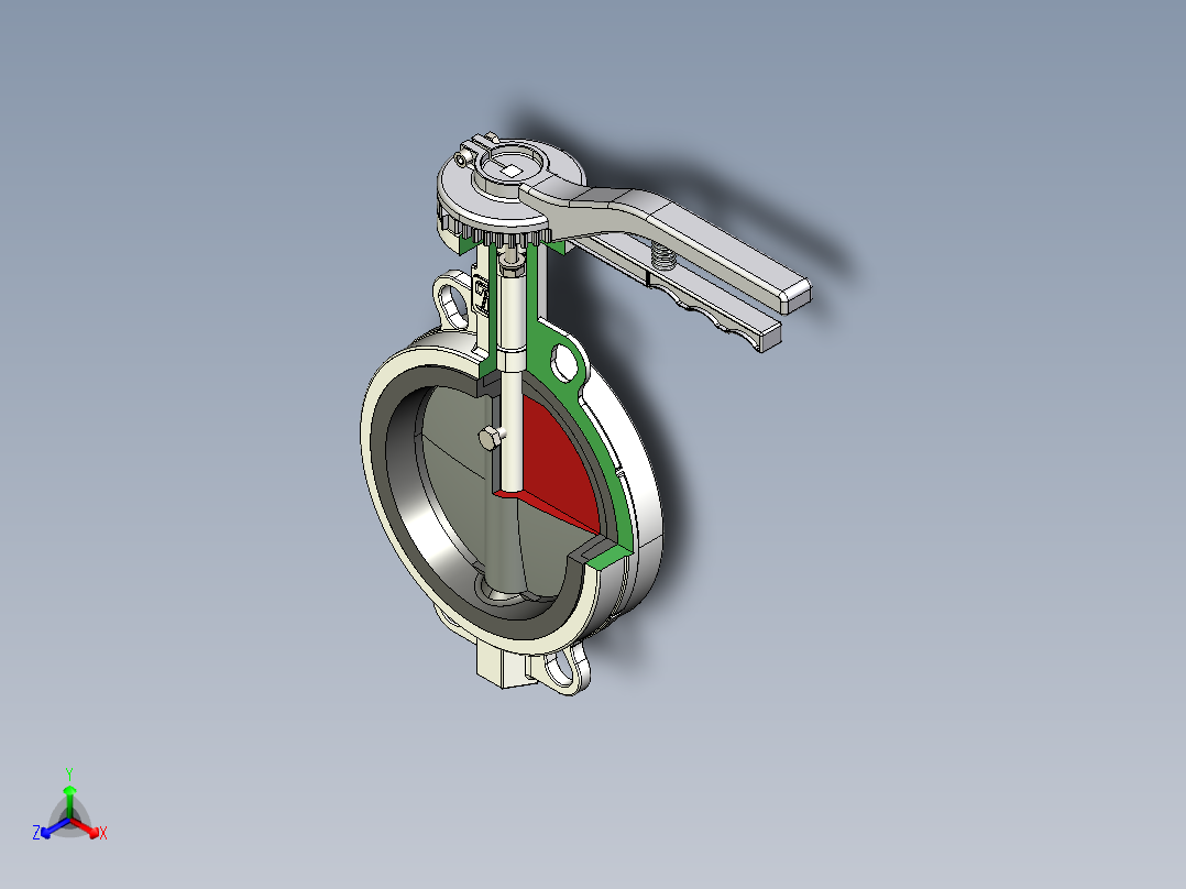 蝶阀10正等轴测图