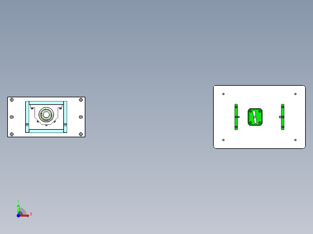 jixieshouzhiju笔记本CNC工装夹具三维模型前视图
