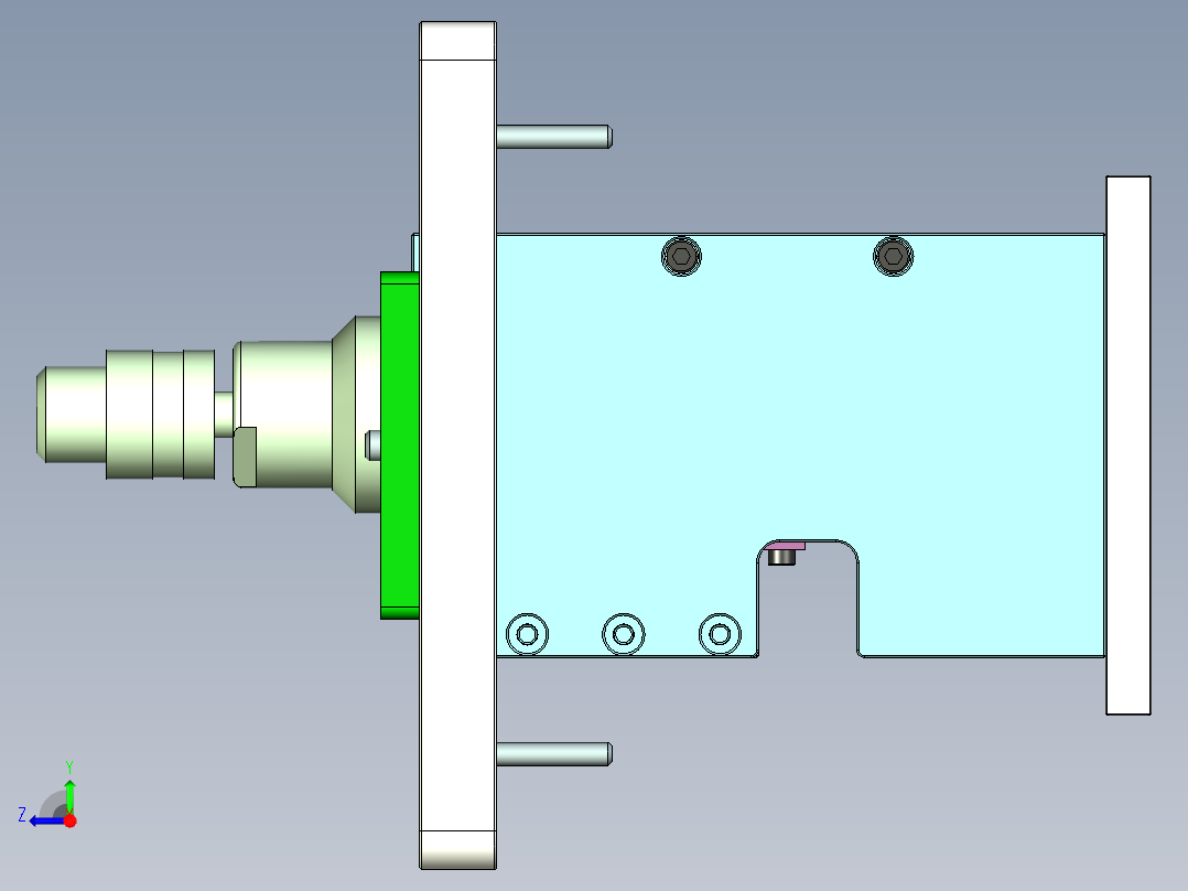 jixieshouzhiju笔记本CNC工装夹具三维模型右视图
