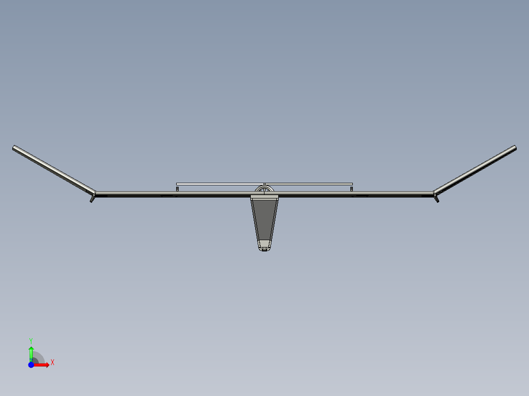 固定翼无人机简易结构3D图纸+STEP格式前视图
