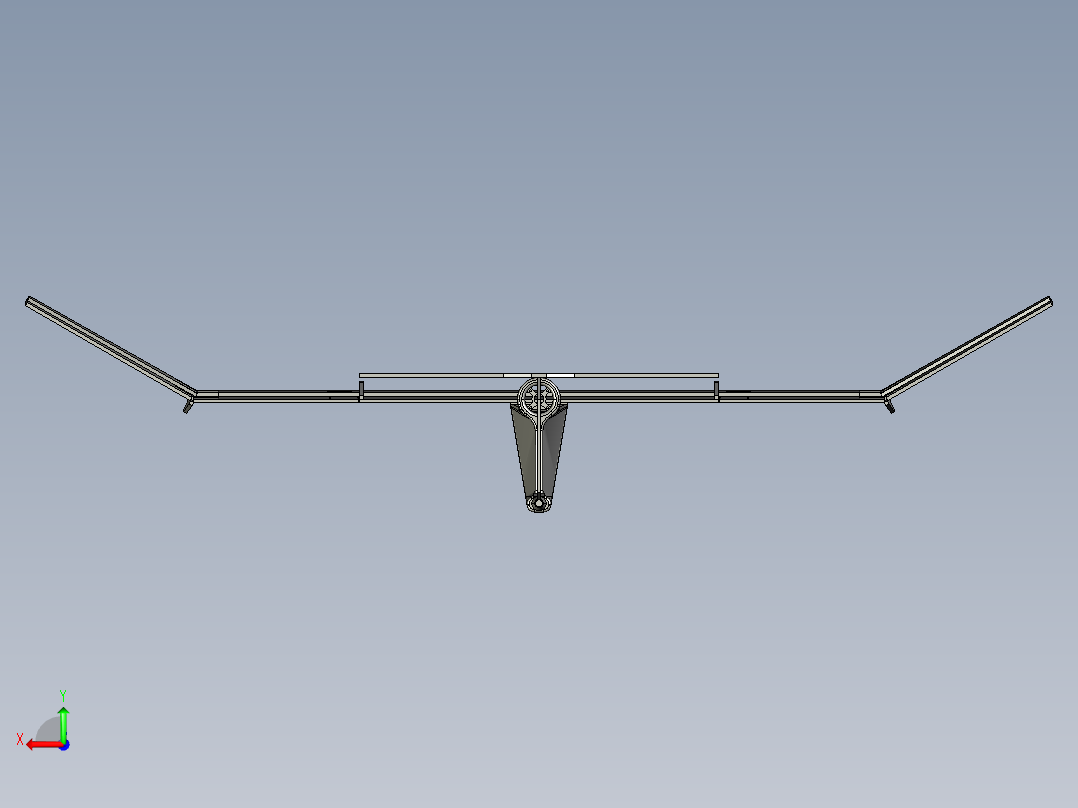 固定翼无人机简易结构3D图纸+STEP格式后视图