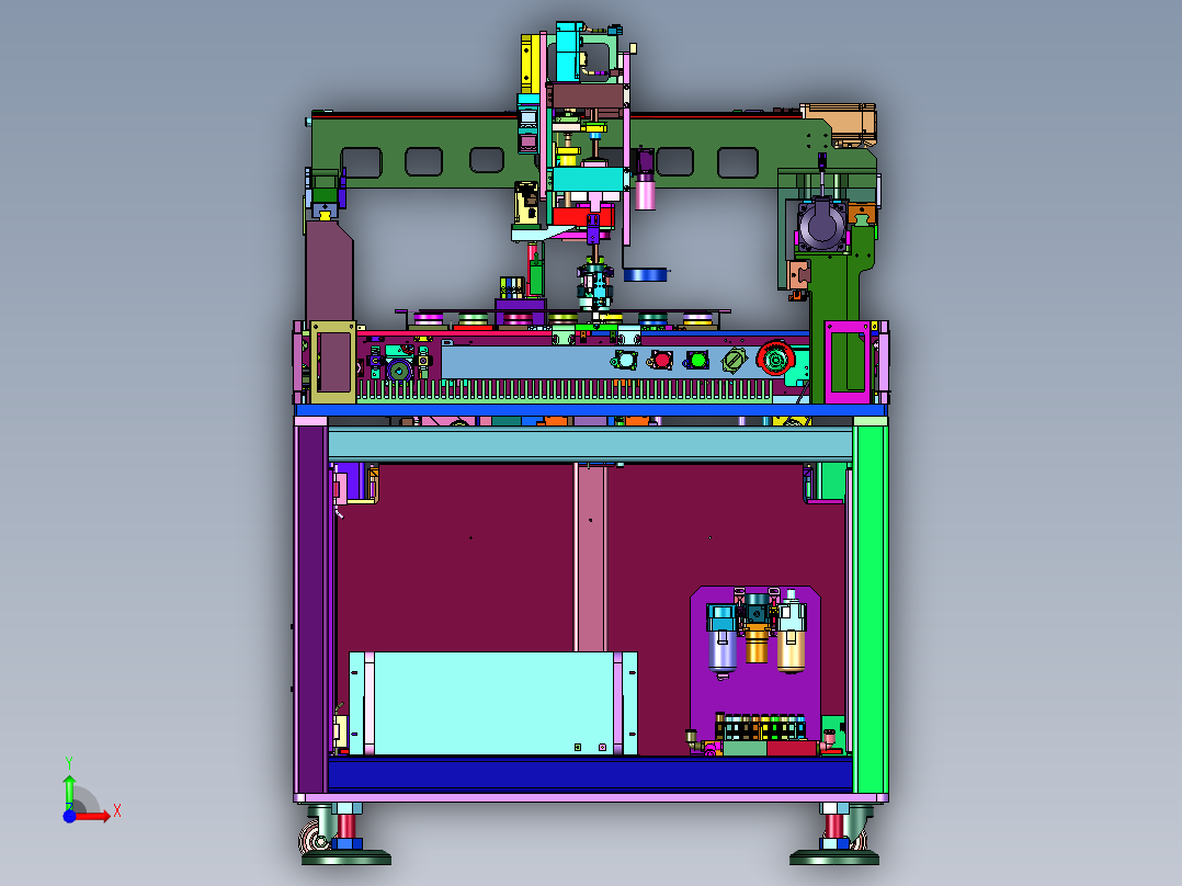 快插阀阀芯自动插装机前视图