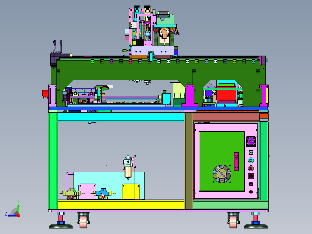 快插阀阀芯自动插装机右视图