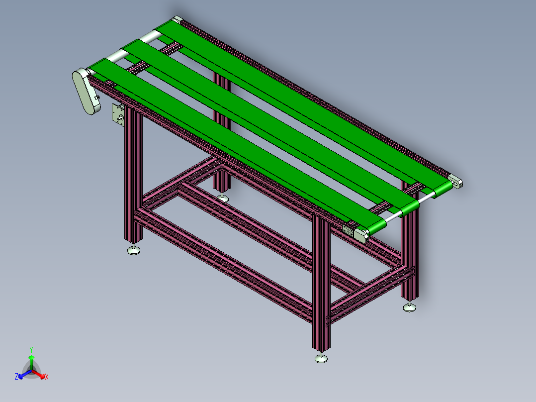 三通道皮带输送线设计