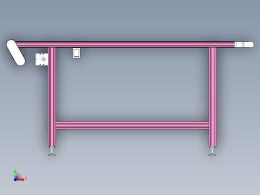 三通道皮带输送线设计前视缩略图