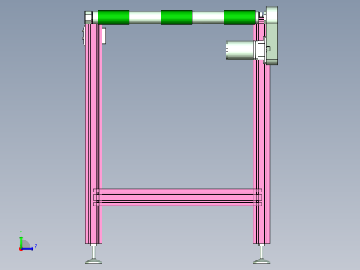 三通道皮带输送线设计左视缩略图