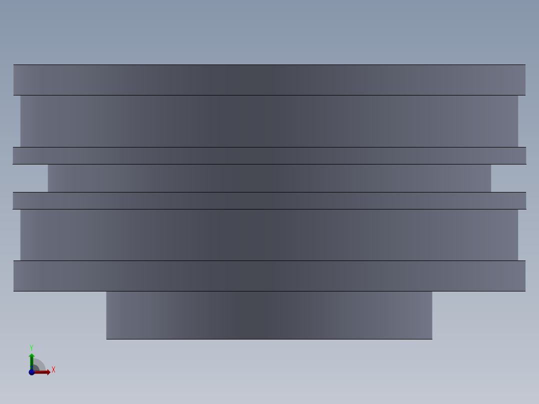 液压缸活塞（直径=150毫米，长度=80毫米）前视图