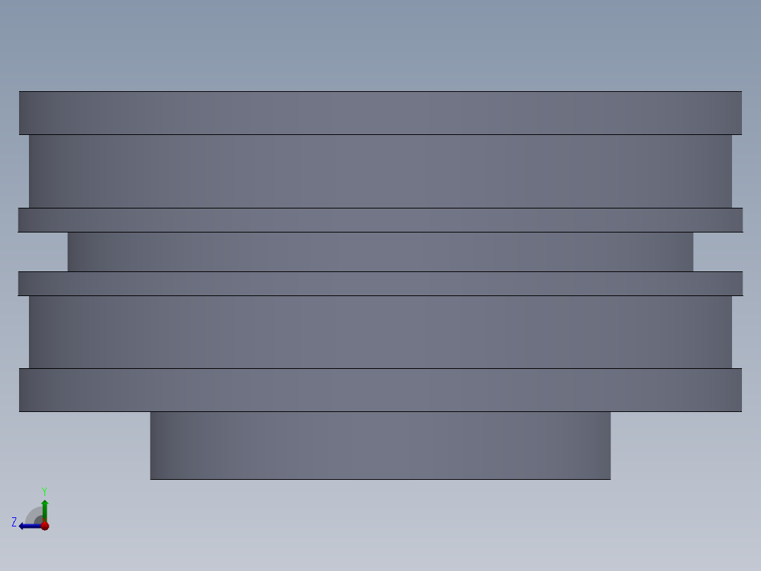液压缸活塞（直径=150毫米，长度=80毫米）右视图
