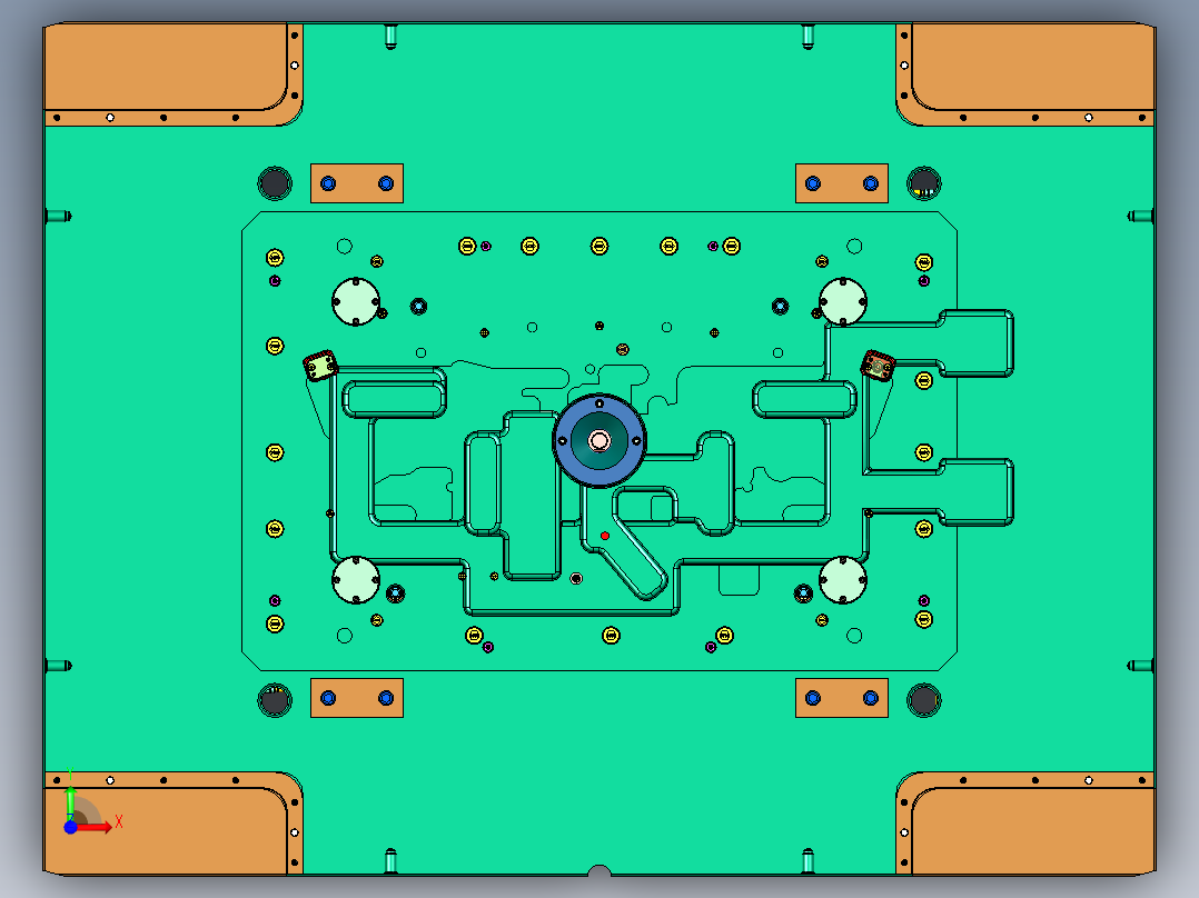 丰田汽车主驾门板塑胶模具前视图