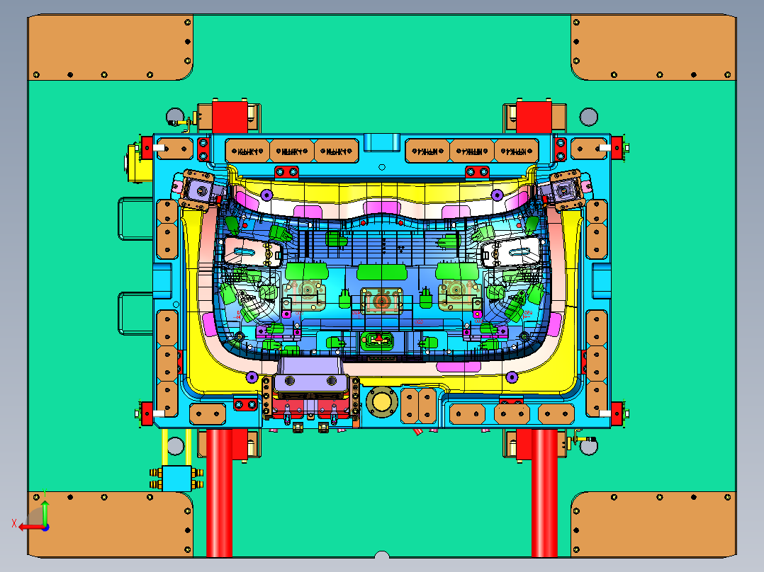 丰田汽车主驾门板塑胶模具后视图