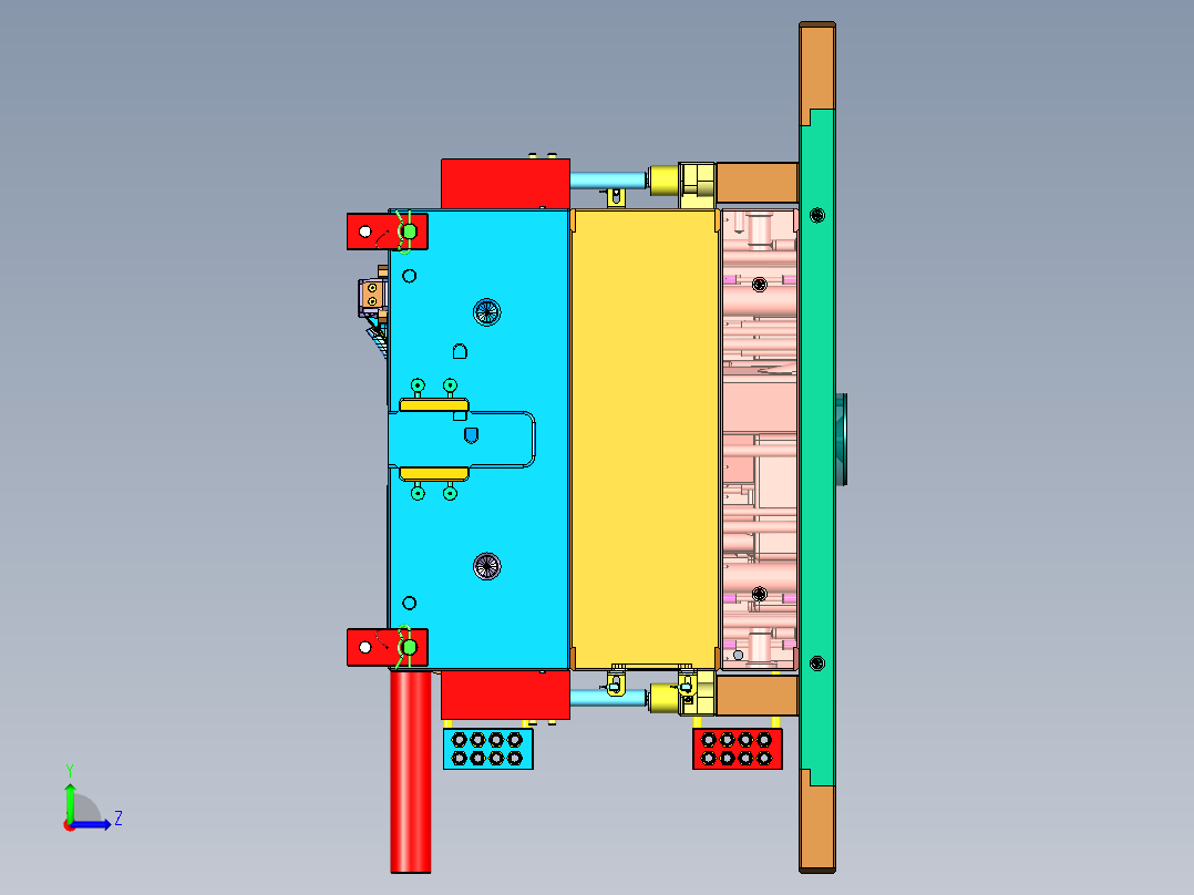 丰田汽车主驾门板塑胶模具左视图