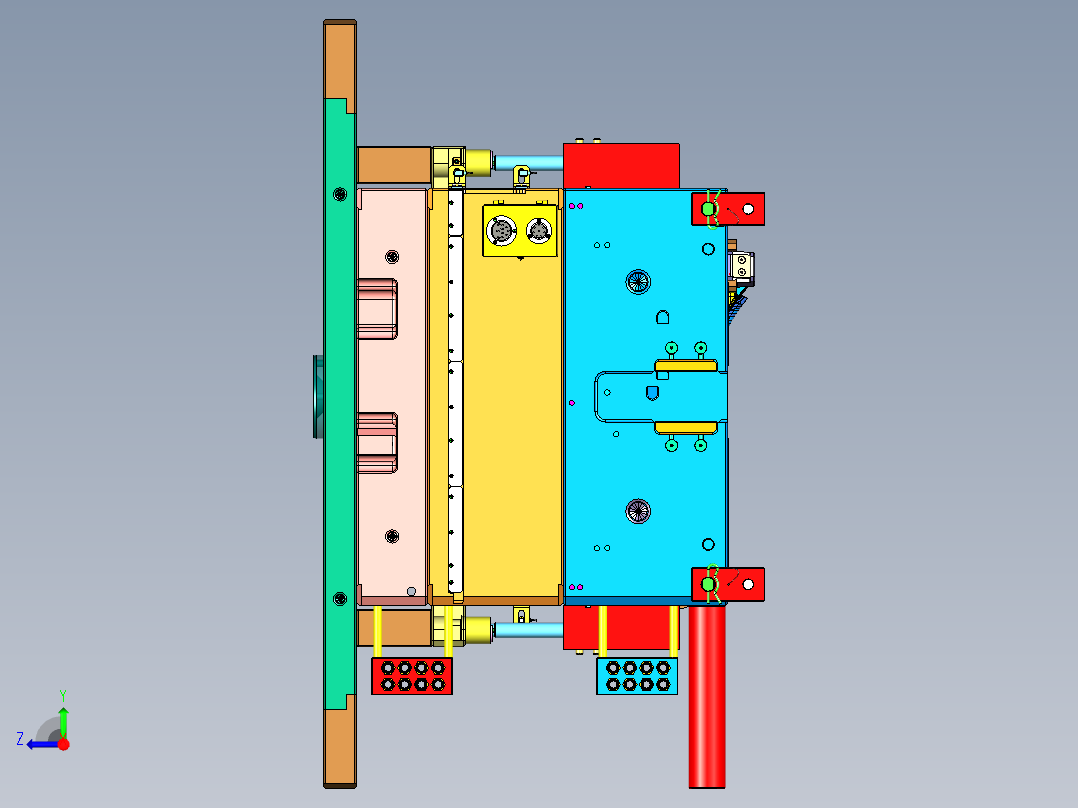 丰田汽车主驾门板塑胶模具右视图
